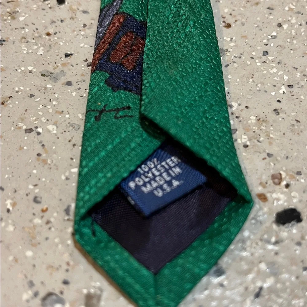 CHARLIE BROWN AND GANG VINTAGE SNOOPY AND WOODSTOCK PLAYING GOLF TIE BLUE GREEN